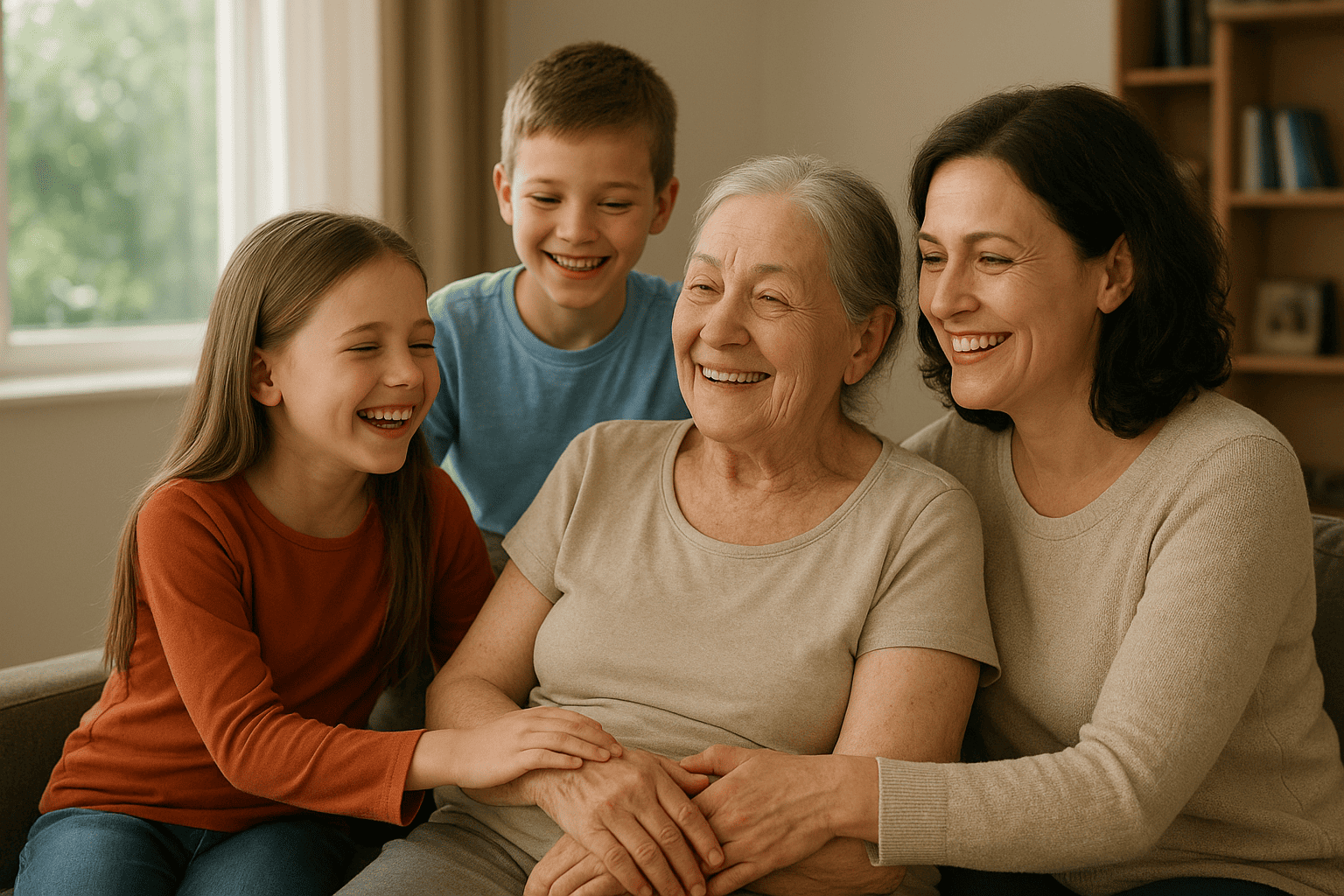 Paciente dividindo momentos de felicidade com sua família. Após melhora do quadro com o tratamento realizado com cannabis medicinal