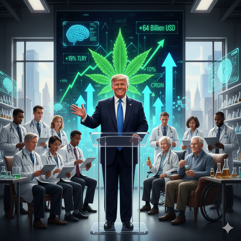 Cannabis medicinal e a aposta de Trump: Potencial bilionário e avanços da medicina 1 Representação da ascensão da cannabis medicinal no mercado financeiro